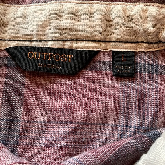 OutPost Maker Sz L Flannel Boyfriend Shirt - Picture 5 of 9
